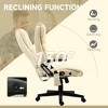 TiramisuBest High Back Vibration Massage Office Chair with 6 Points, Heated Reclining Beige PU Leather Chair with Armrest & Remote - 4 of 4