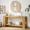 Angel Sar 63'' Rustic Console Table with Storage Shelf, Narrow Farmhouse Sofa Table with Beaded Trim for Entryway or Behind Couch, Wood - 2 of 4