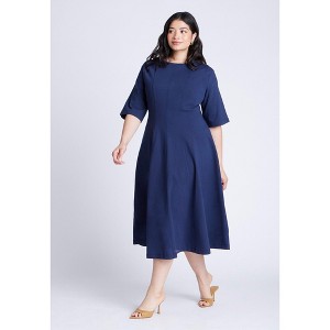 ELOQUII Women's Plus Size Seam Detail Ponte Work Dress - 1 of 3