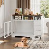 48 Inch Large Dog Crate Furniture, Farmhouse Dog Kennel with Dog Bowl, 3 Drawers, 3 Open Drawers, Heavy Duty Dog Crate Table - 3 of 4