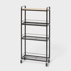 Skinny Bathroom Cart Black - Brightroom™ - 1 of 3