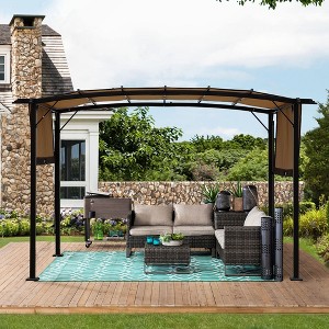 12 x 9 Ft Outdoor Pergola Patio Gazebo,Retractable Shade Canopy,Steel  Frame Grape Gazebo,Sunshelter Pergola for Gardens,Terraces - 1 of 4