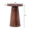 Christopher Knight Home Thalass 22" Pedestal Mango Wood Round End Table, Walnut - 3 of 4