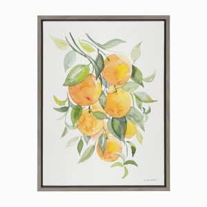 18" x 24" Sylvie Orange Citrus Framed Canvas by Patricia Shaw Gray - Kate & Laurel All Things Decor: Modern Wall Decor, Digital Art - 1 of 4
