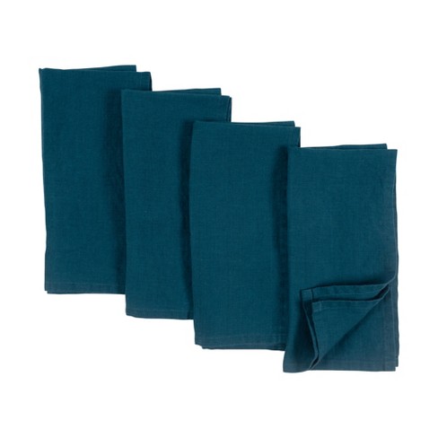 4pk Cotton Easy Care Napkins Blue - Threshold