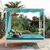 YOOCOZZ Outdoor Patio Metal Sunbed & Daybed with Adjustable Tabletop and backrest, Curtains and Canopy - 2 of 4