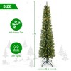 Gulches Slim Classic Green Pencil Christmas Tree - 7FT, 200 Warm White LED Lights, 469 PVC Tips, Compact Design, Metal Stand - 4 of 4