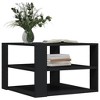 vidaXL Coffee Table Black Engineered wood Small Square Modern - 3 of 4