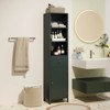 Costway 67” Tall Bathroom Cabinet with 3 Open Shelves, 1 Drawer, Adjustable Interior Shelf White/Off-white/Black/Green/Gray - 2 of 4