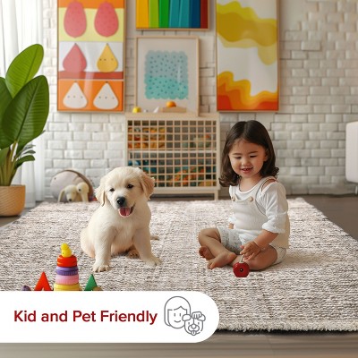 Coastal Charm Handwoven Jute 8' Square Area Rug in Off-White