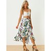 INSPIRE CHIC Women's Tropical Floral Print Ruffle Self-Tie Knot Split Beach Wrap Midi Skirt - 3 of 4