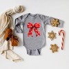 The Juniper Shop Coquette Christmas Snowflake Bow Baby Long Sleeve Bodysuit - 2 of 3