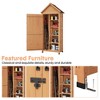 Outdoor Wooden Storage Shed, 63''H Vertical Tool Storage House with Shelves, Large Garden Tools Shed with Lockable Door for Backyard Garden Patio - 4 of 4