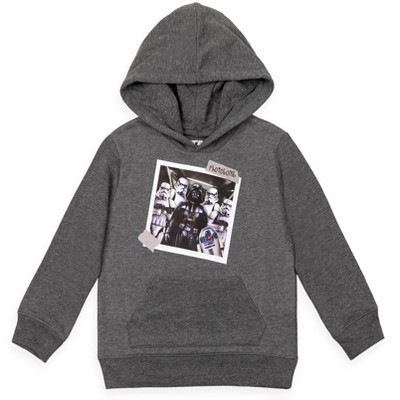 Star Wars R2-D2 Stormtrooper Darth Vader Big Boys Fleece Pullover Hoodie Grey 14-16