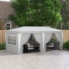 Outsunny 232.25" x 117" Pop Up Canopy Tent with 6 Removable Sidewalls, 4 Windows and Adjustable Height for Outdoor Events, Party, Wedding, Gray - 3 of 4