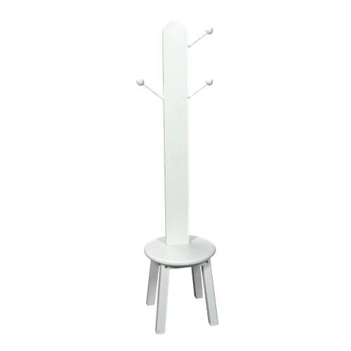 Gift Mark Clothes Tree with Stool - White