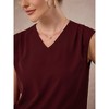 INSPIRE CHICH Women's V Neck Sleeveless Keyhole Pleated Shoulder Blouse - 4 of 4