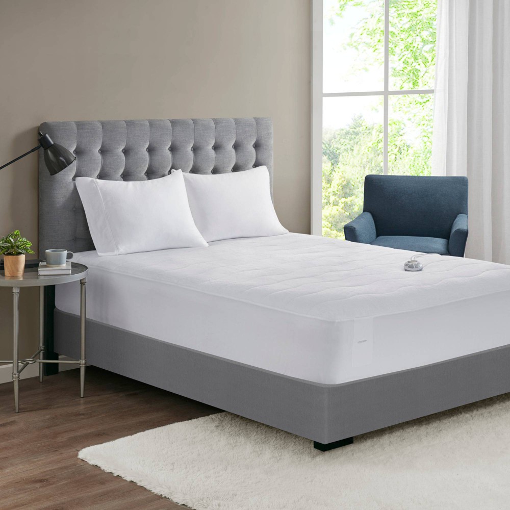 Photos - Mattress Cover / Pad Serta Queen Plush Heated Mattress Pad White: 10 Heat Settings, Machine Was 