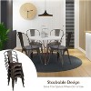 Tangkula 4 PCS Metal Dining Chairs Stackable Bar Chairs with Wood Seat Backrest for Kitchen Cafe Gun - 4 of 4
