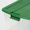 66qt Latching Clear Storage Box with Green Lid - Brightroom™ - image 3 of 3