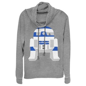 Juniors Womens Star Wars Cute Cartoon R2-D2 Cowl Neck Sweatshirt - 1 of 3