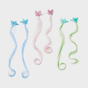Girls' 6pk Butterfly Faux Hair Clip Set - Cat & Jack™: Fashion Styling, All Hair Types, Solid Pattern - 1 of 4
