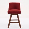 Fabric Bar Stools Set of 2 with 26" Counter Height, 360¡ã Swivel, Cushioned Seat, and Curved Back for Kitchen, Dining, or Bar - 2 of 4