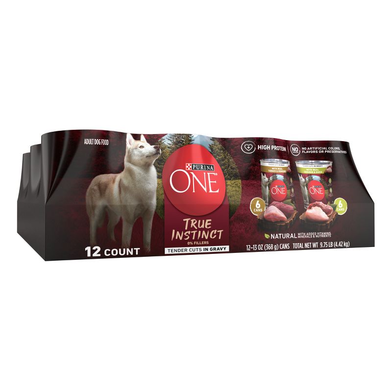 Purina ONE True Instinct Tender Cuts Gravy with Chicken, Turkey, Duck and Venison Flavors Wet Dog Food Variety Pack - 12ct, 5 of 10