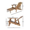 Acacia Wood Folding Adirondack Chair with Pull-Out Footrest, Rustic Outdoor Lounge, 30"W for Patio Garden-3irtyhousy - 4 of 4