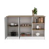 NicBex Kitchen Island Cart with 3 Open Shelves and 2 Cabinets,Kitchen Island with Storage,Modern Kitchen Cart,Island Table for Kitchen - 3 of 4