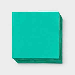 50ct Dark Green Beverage Napkins - Spritz™ - 1 of 3