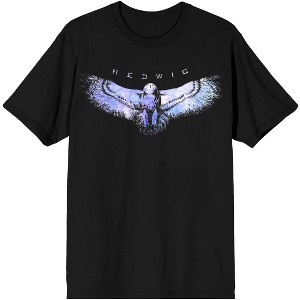 Harry Potter Hedwig The Owl Crew Neck Short Sleeve Men's Black T-shirt - 1 of 3