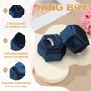 Unique Bargains Velvet Vintage Ring Display 2 Slot Hexagon Jewelry Storage Box - 3 of 4