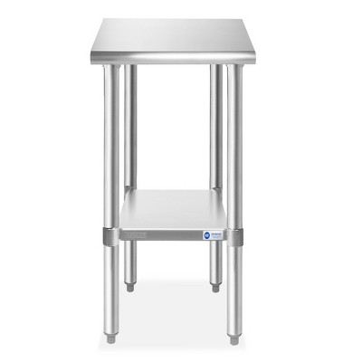GRIDMANN 34.5" Stainless Steel Commercial Prep Table with Undershelf