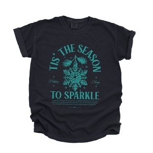 Simply Sage Market Women's Season To Sparkle Short Sleeve Garment Dyed Tee - 1 of 4