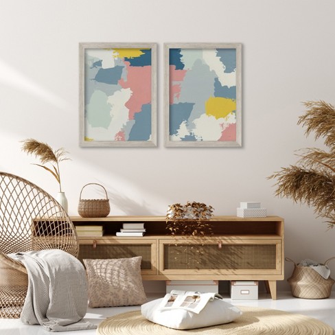 Framed New York City Map Dyptich, Wall Art