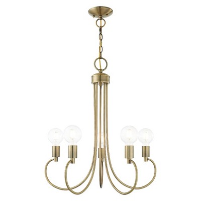 Livex Lighting Bari 5 - Light Chandelier in  Antique Brass