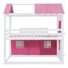NicBex Full Size Bunk Bed Roof Shape Loft Bed Pine Bed Frame with Windows, Sills, Tent, Inclined Ladder and Guardrail, No Box Spring Required - 3 of 4