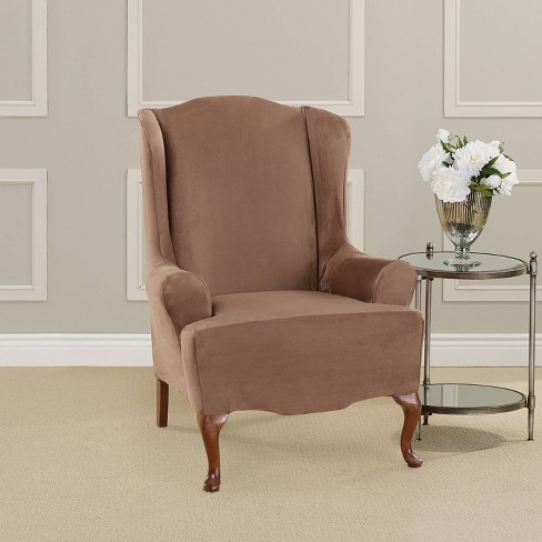 Stretch wingback best sale chair covers