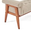 NicBex Upholstered Bench Elegant Beige Linen Tufted Ottoman for Bedroom, Entryway - 3 of 4