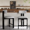 Set of 2 Modern Counter Stools with Metal Frame, Indoor Upholstered Seating for Kitchen Island or Home Bar – The Pop Home - 2 of 4