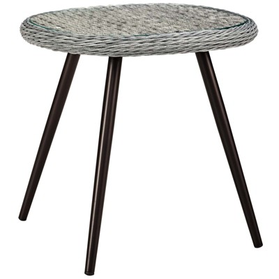 Modway Endeavor Outdoor Patio Wicker Rattan Side Table Gray