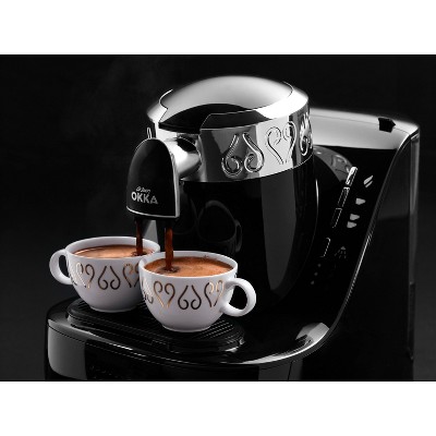 Arzum Black and Chrome Turkish Coffee Maker with Measuring Spoon