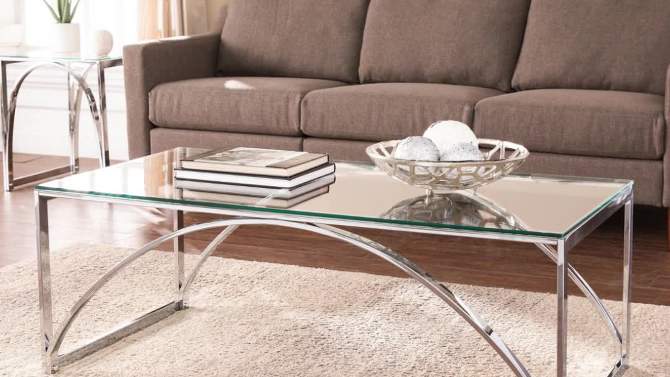 Kalb Glass Top Cocktail Table Chrome - Aiden Lane, 2 of 9, play video