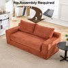 VASIP Convertible 2-in-1 Loveseat Sofa Bed - Memory Foam & Steel Frame, No Assembly, Corduroy Fabric, Compact for Small Spaces & Apartments (Orange) - 3 of 4