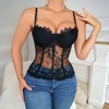Clearlove Lace Corset Top V Neck Elastic Straps for Party Streetwear Going Out Party Corset Tops for Women Bustier - 4 of 4