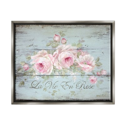 Stupell Industries La Vie En Rose Framed Floater Canvas Wall Art