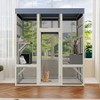 Okak 62.6IN Outdoor Cat Cage with Wooden Frame, Large Cat Enclosure with Waterproof Roof, Rust-Proof Cat House for Patio or Backyard - 2 of 4