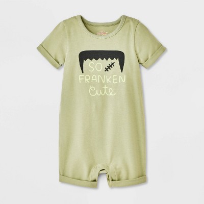 Baby Halloween So Franken Cute Short-Sleeve Romper - Cat & Jack™ Green