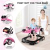 Safstar 4-in-1 Baby Walker, Foldable Infant Activity Push Walker, w/Adjustable Heights, Music, Lights, Removable Tray, for 7-14 Months, Pink - 3 of 4